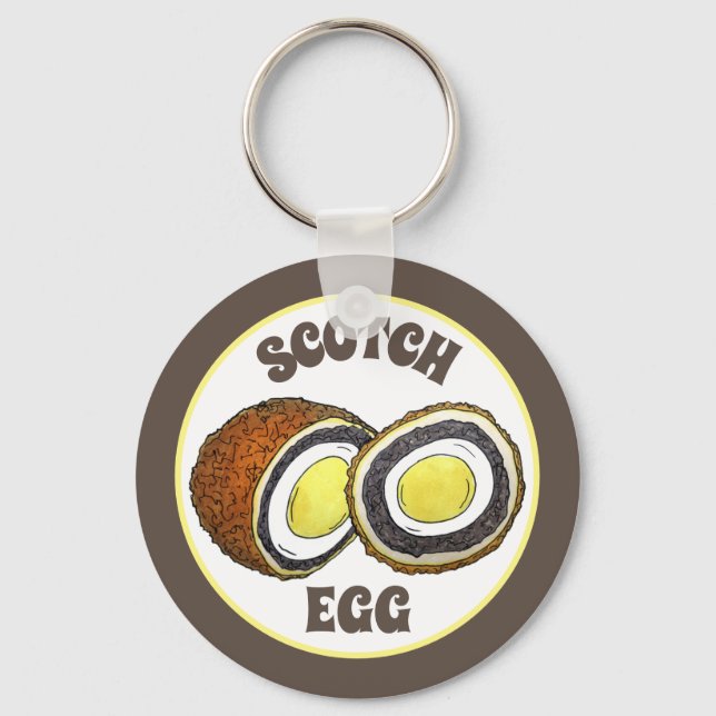 Hard Boiled Scotch Eggs UK British Snack Food Key Ring (Front)