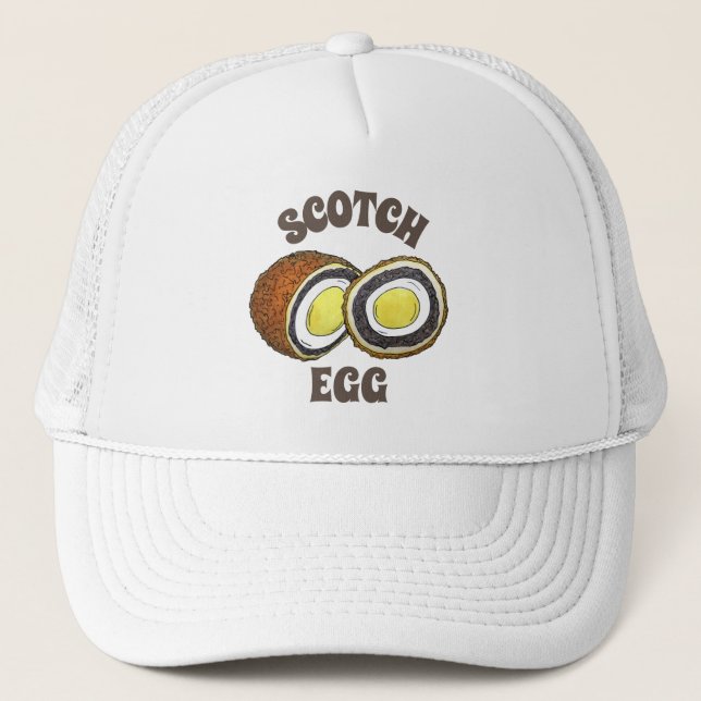 Hard Boiled Scotch Eggs UK British Snack Food Trucker Hat (Front)