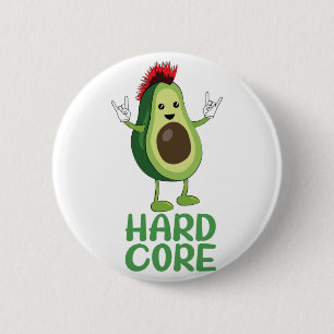 Hard Core Avocado Funny 6 Cm Round Badge