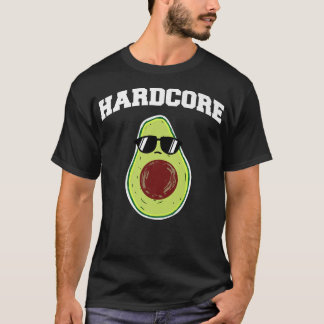 Hard Core Avocado funny Avocado with SunglassesT-S T-Shirt