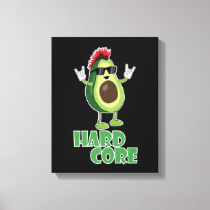 Hard Core Avocado Funny Canvas Print