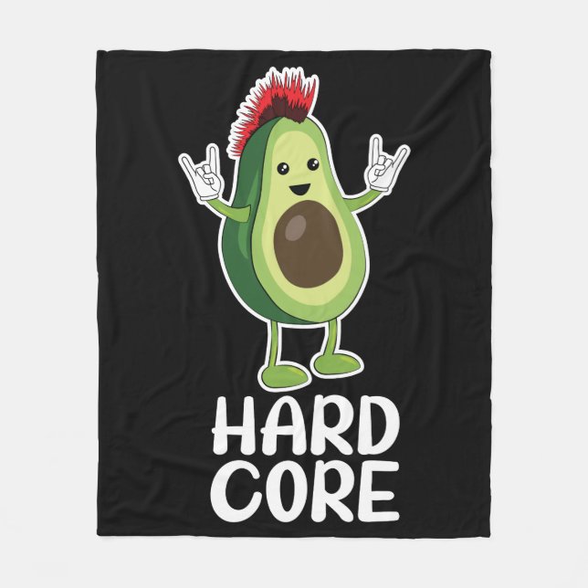 Hard Core Avocado Funny Fleece Blanket (Front)