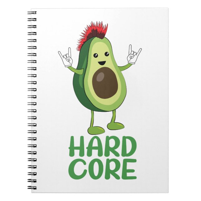 Hard Core Avocado Funny Notebook (Front)