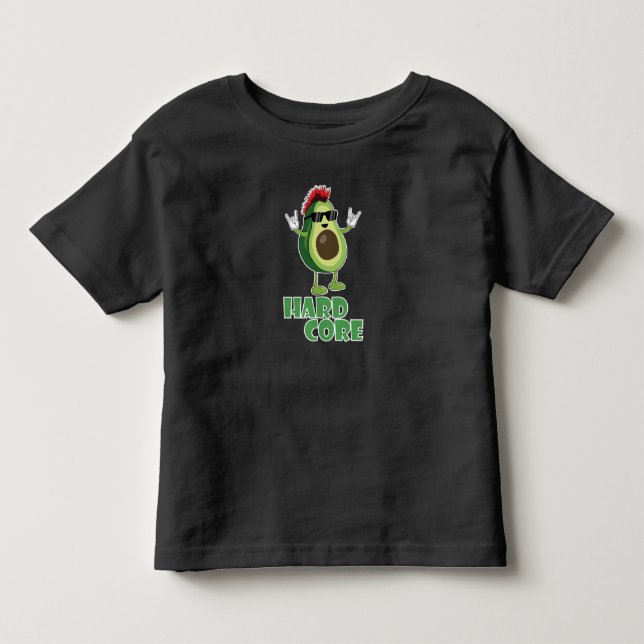 Hard Core Avocado Funny Toddler T-Shirt (Front)