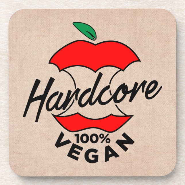 Hard Core Vegan, Apple Core Vegan, Hardcore Vegan Coaster (Front)