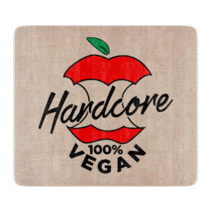 Hard Core Vegan, Apple Core Vegan, Hardcore Vegan Cutting Board