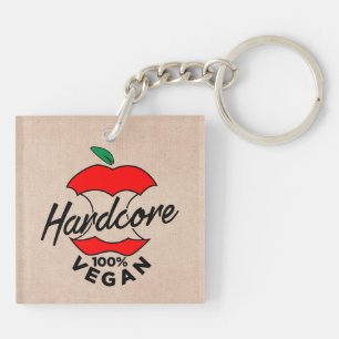 Hard Core Vegan, Apple Core Vegan, Hardcore Vegan Key Ring