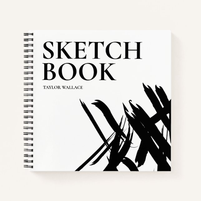 Hard cover Personalised Modern strokes Sketch Book (Front)