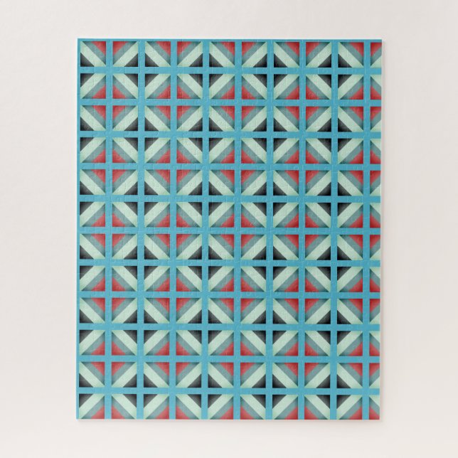 Hard Difficult Colourful Blue Pink Coral Gradient Jigsaw Puzzle (Vertical)