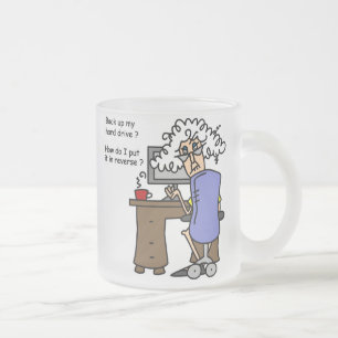 Hard Drive Back Up Humourous Frosted Glass Coffee Mug