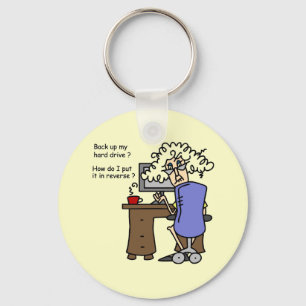 Hard Drive Back Up Humourous Key Ring