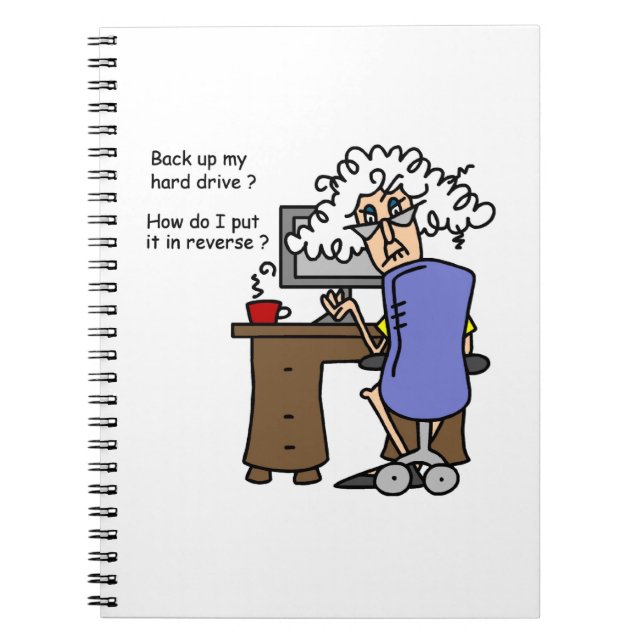 Hard Drive Back Up Humourous Notebook (Front)