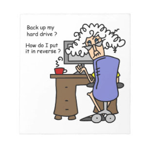 Hard Drive Back Up Humourous Notepad