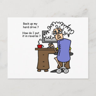 Hard Drive Back Up Humourous Postcard