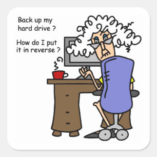 Hard Drive Back Up Humourous Square Sticker