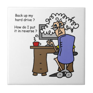 Hard Drive Back Up Humourous Tile