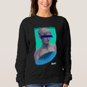 Hard Feelings Emo Vaporwave Aesthetic Greek Sculpt Sweatshirt