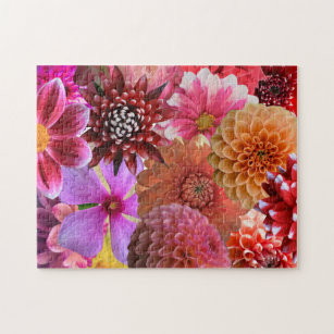 Hard Flower Pattern Colourful Pretty Cute & Girly Jigsaw Puzzle