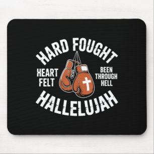 Hard Fought Hallelujah Boxing Gloves Christian Box Mouse Mat