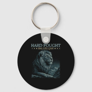 Hard Fought Hallelujah Christian Bible Verse Jesus Key Ring