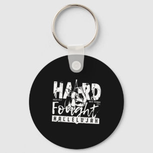 Hard Fought Hallelujah Praise Jesus Bible Verse Ch Key Ring