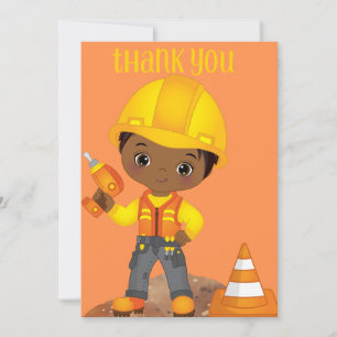 Hard Hat Birthday Thank You Card