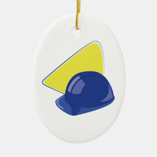 Hard Hat Ceramic Tree Decoration