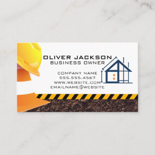 Hard Hat Construction Cone Crane Builder Business Card