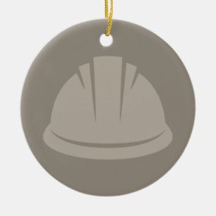 Hard Hat Construction Hat Icon CUSTOM COLOR Ceramic Tree Decoration