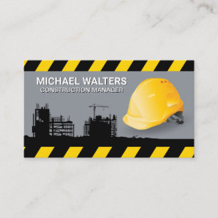Hard Hat Construction Site   Builder Business Card