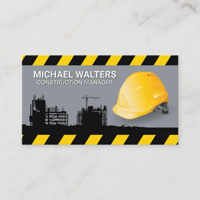 Hard Hat Construction Site | Builder Business Card (Front)