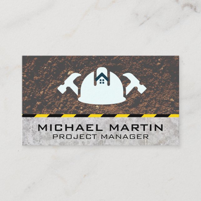 Hard Hat Hammers | Pulley Hook | Construction Business Card (Front)