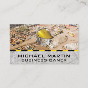 Hard Hat Logo   Construction Site Business Card