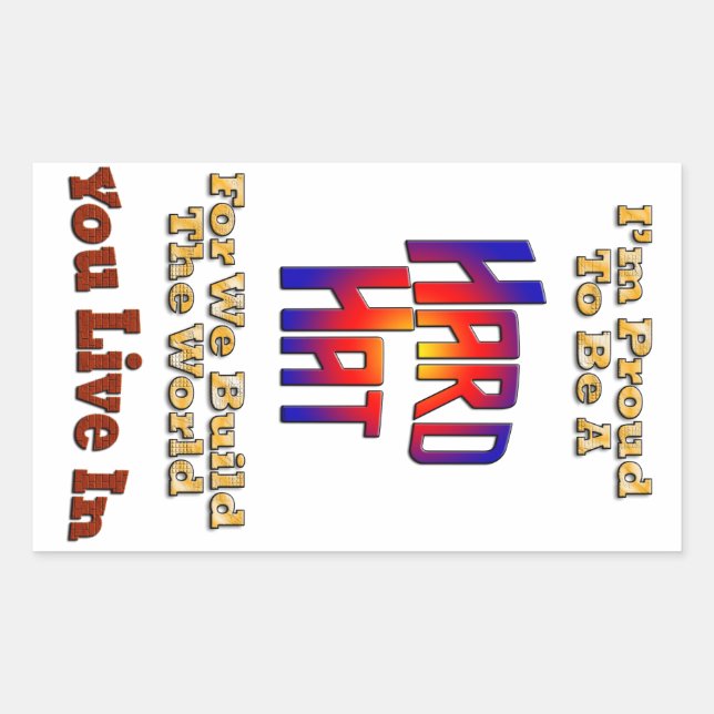 Hard Hat Pride Rectangular Sticker (Front)
