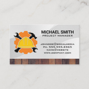 Hard Hat   Wrench Hammer   Construction Business Card