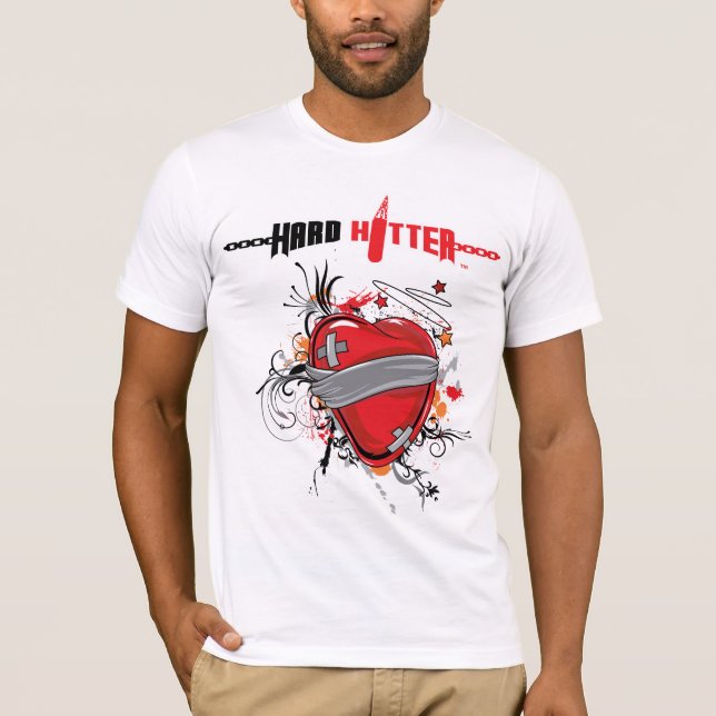 Hard Hitter Bandaged Heart Bella Canvas Tee (Front)