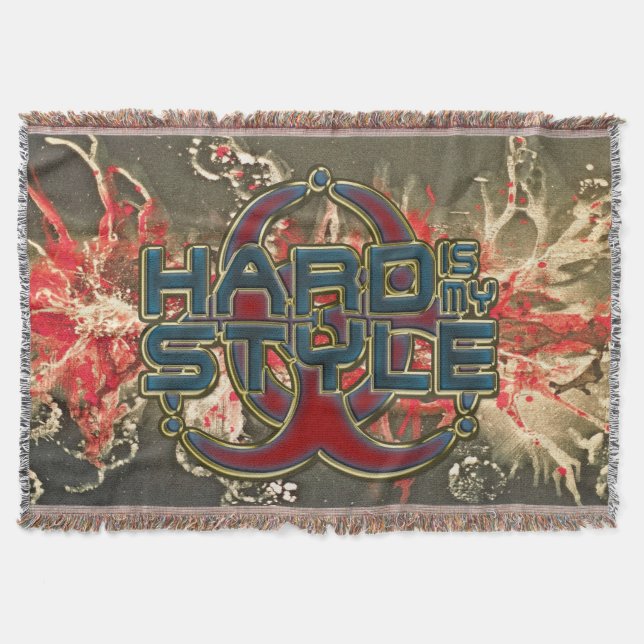HARD is my STYLE biohazard + your background Throw Blanket (Front)
