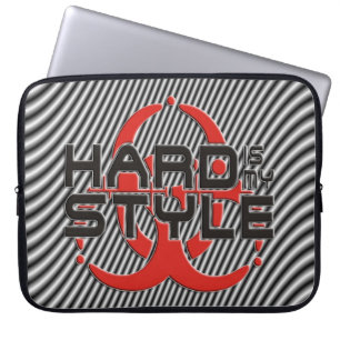 HARD is my STYLE - black & white stripes Laptop Sleeve