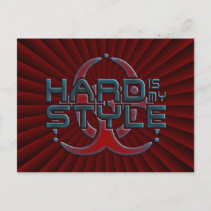 hard is my style - dark red radial   hardstyle postcard