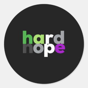 Hard Nope Aroace Pride Lgbtq, Lgbt Aro Ace Aromant Classic Round Sticker