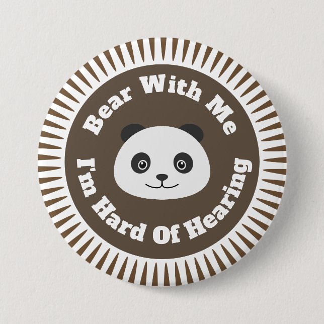 Hard of hearing 7.5 cm round badge (Front)