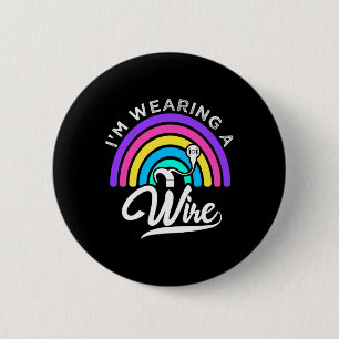 Hard Of Hearing ASL Fun Hearing Impaired Deaf Awar 6 Cm Round Badge