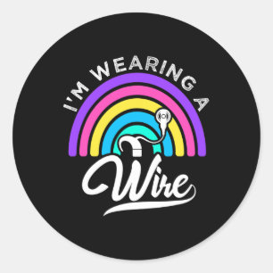 Hard Of Hearing ASL Fun Hearing Impaired Deaf Awar Classic Round Sticker
