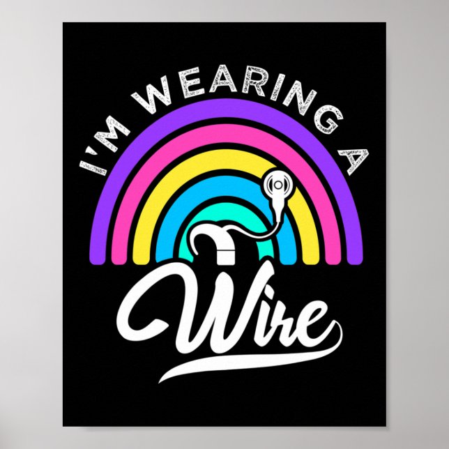 Hard Of Hearing ASL Fun Hearing Impaired Deaf Awar Poster (Front)