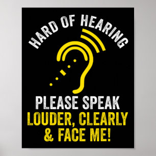 Hard Of Hearing ASL Hearing Impaired Deaf Awarenes Poster