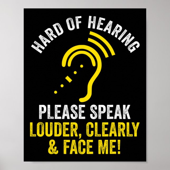 Hard Of Hearing ASL Hearing Impaired Deaf Awarenes Poster (Front)