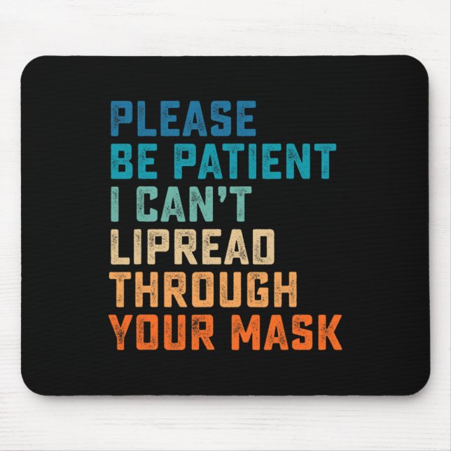Hard Of Hearing ASL Sign Hearing Impaired Deaf Awa Mouse Mat (Front)