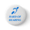 Hard of Hearing Blue on White Background