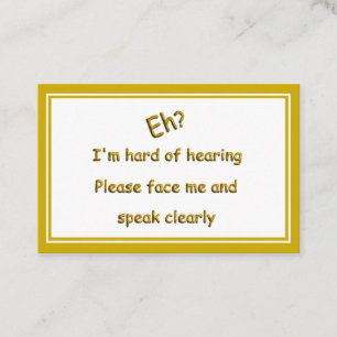 Hard of Hearing Business Card