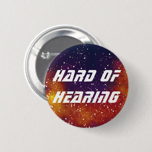 Hard Of Hearing Customisable Galaxy Identity 6 Cm Round Badge